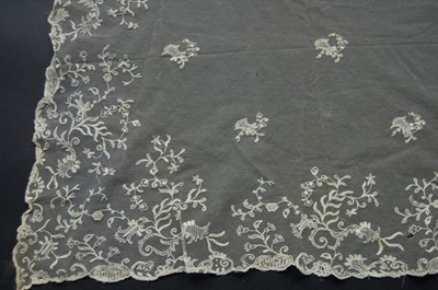 Lot 393 - A Limerick tambour worked bridal veil and...