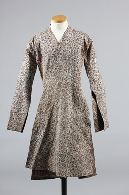 Lot 308 - A floral block printed and quilted cotton robe,...