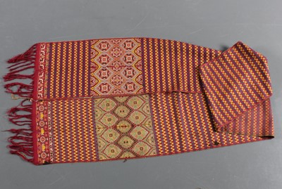 Lot 272 - A brocaded silk bridal sash, (hizam), Fez,...