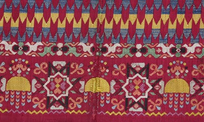 Lot 272 - A brocaded silk bridal sash, (hizam), Fez,...