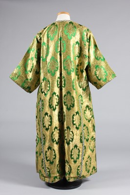 Lot 274 - A brocaded green satin man's robe, Moroccan,...