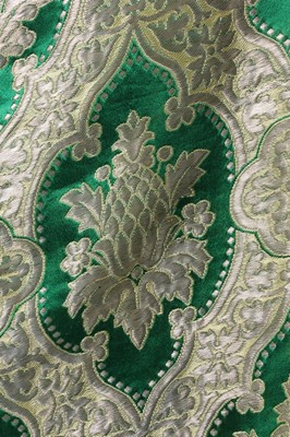 Lot 274 - A brocaded green satin man's robe, Moroccan,...