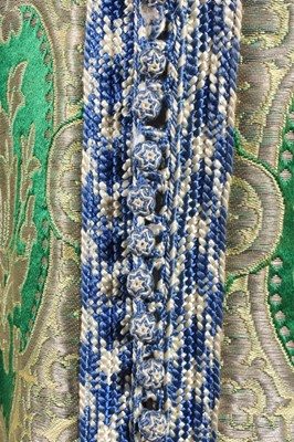 Lot 274 - A brocaded green satin man's robe, Moroccan,...