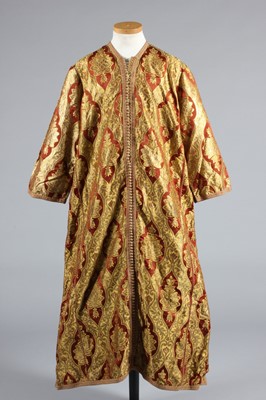 Lot 275 - A brocaded brown satin man's robe, Moroccan,...