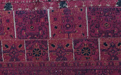 Lot 276 - An embroidered composite panel, probably Fez,...