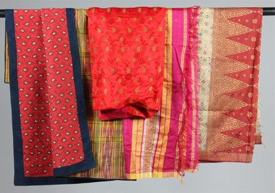 Lot 280 - An embroidered pink and purple silk tunic,...