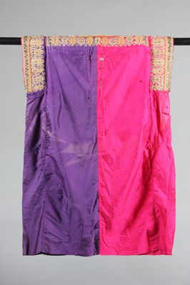 Lot 280 - An embroidered pink and purple silk tunic,...