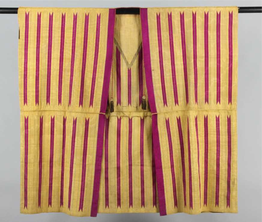 Aba Robe Lot 361 - A fine magenta and gold thread woven aba