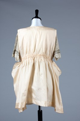 Lot 8 - A printed and beaded ivory chiffon dress,...