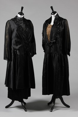 Lot 10 - Mainly black dinner/mourning dresses, circa...