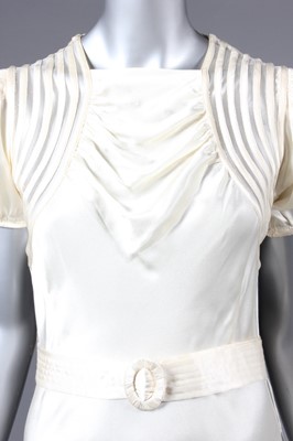 Lot 24 - Two bridal gowns, mid-late 1930s, one with...