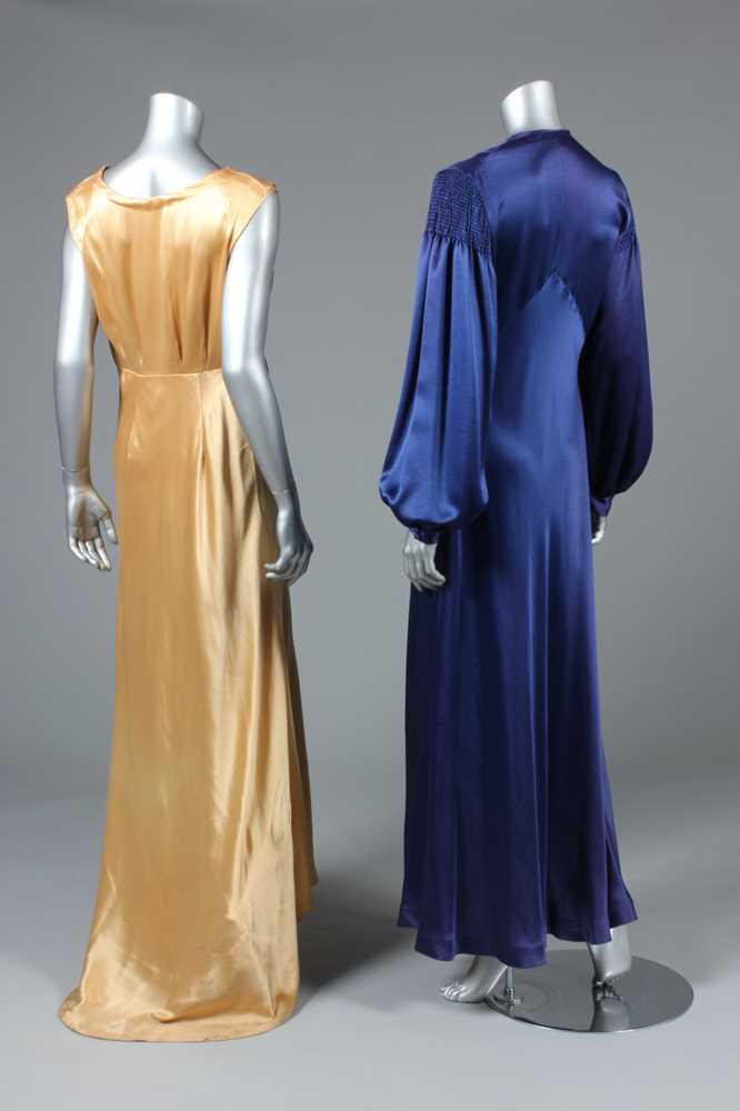 Lot 26 - Three evening gowns, 1930s, of royal blue