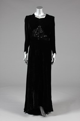 Lot 26 - Three evening gowns, 1930s, of royal blue...