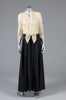 Lot 29 - Black and ivory evening-wear, 1930s-40s,...