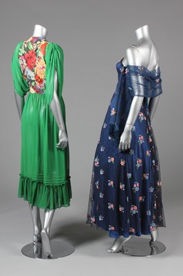 Lot 31 - Four evening gowns, comprising: copper satin...