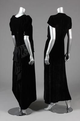 Lot 32 - A black sequined velvet evening cape, 1930s,...