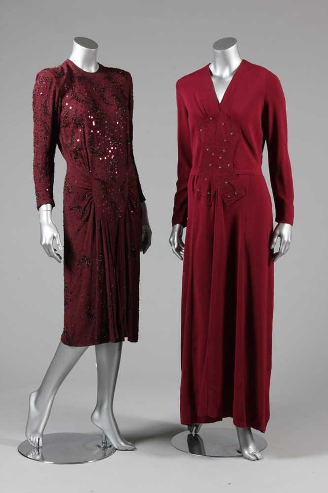 Click for high resolution Lot 34 - Four evening dresses, late 30s and 1940s,...