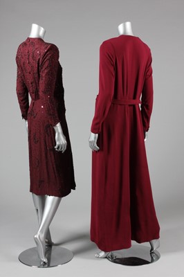 Lot 34 - Four evening dresses, late 30s and 1940s,...