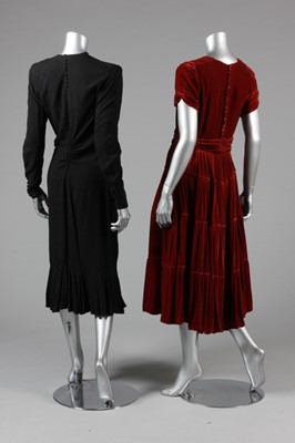 Lot 34 - Four evening dresses, late 30s and 1940s,...