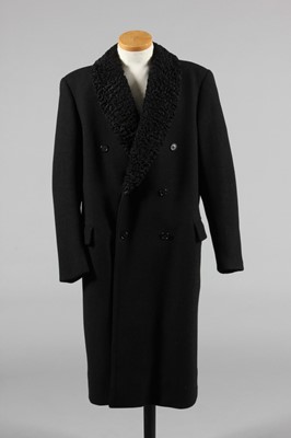 Lot 36 - A fur-lined gentleman's coat, circa 1940, of...