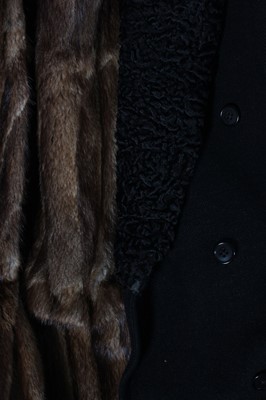 Lot 36 - A fur-lined gentleman's coat, circa 1940, of...