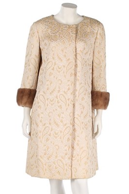 Lot 157 - A Christian Dior brocatelle evening coat,...