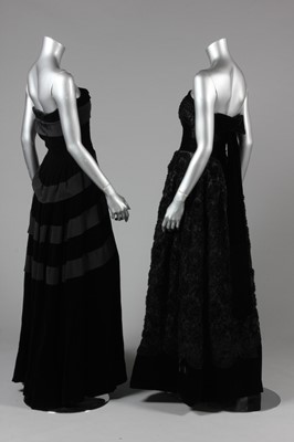 Lot 46 - Three black evening gowns, 1950s-c.1960,...