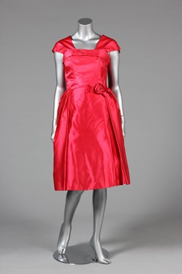 Lot 47 - A Jacques Heim rose satin cocktail dress,...