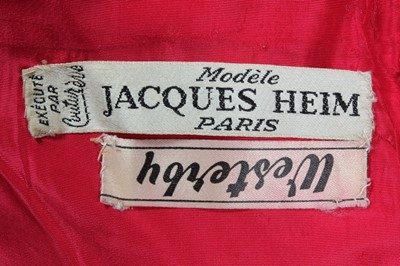 Lot 47 - A Jacques Heim rose satin cocktail dress,...