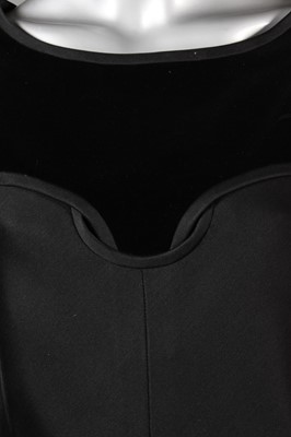 Lot 48 - A Pierre Balmain black velvet and silk crepe...