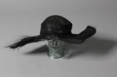Lot 57 - An A.Fonnesbech wired black tulle hat, circa...