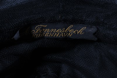 Lot 57 - An A.Fonnesbech wired black tulle hat, circa...