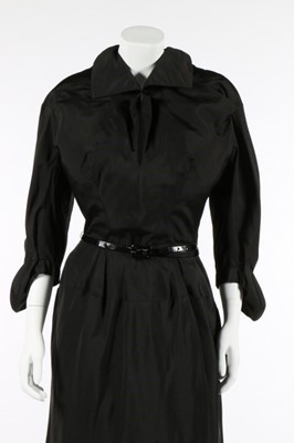 Lot 106 - A Charles James for Samuel Winston black silk...