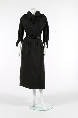Lot 106 - A Charles James for Samuel Winston black silk...