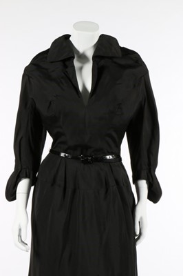 Lot 106 - A Charles James for Samuel Winston black silk...