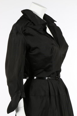 Lot 106 - A Charles James for Samuel Winston black silk...