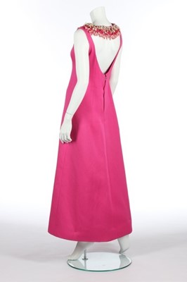 Lot 151 - A Carven couture fuchsia ottoman evening dress,...