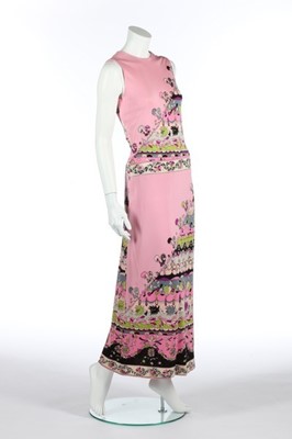 Lot 137 - A Pucci printed pink silk jersey evening gown,...