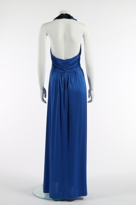 Lot 169 - A Loris Azzaro royal-blue jersey evening gown...