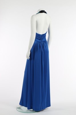 Lot 169 - A Loris Azzaro royal-blue jersey evening gown...