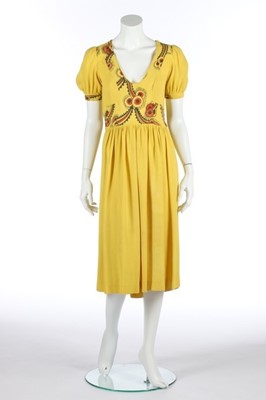 Lot 179 - An Ossie Clark/Celia Birtwell yellow moss...