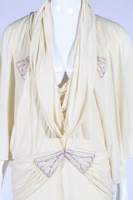 Lot 180 - A Bill Gibb 'piano-key' knit 'kimono'...