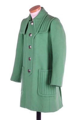 Lot 141 - A Pierre Cardin apple-green wool man's coat,...