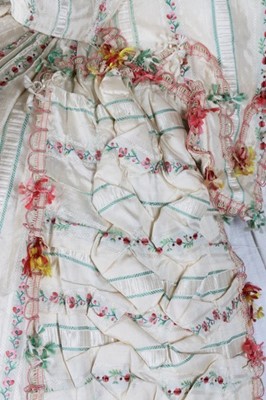 Lot 24 - A rare brocaded silk robe à la Piémontaise,...