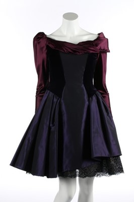 Lot 190 - A Christian Lacroix couture purple taffeta and...