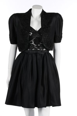 Lot 198 - A Lancetti couture black beaded black silk...