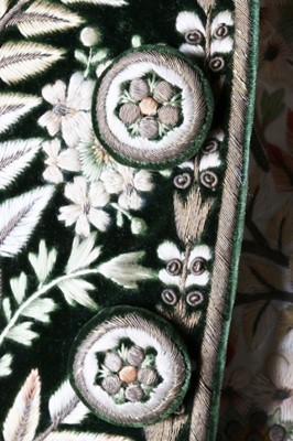 Lot 29 - A gentleman's embroidered green velvet court...