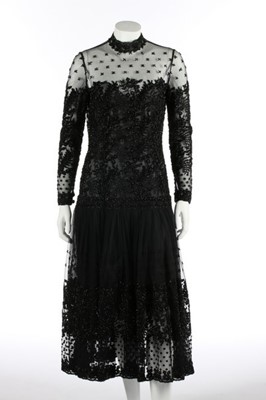 Lot 197 - A Lancetti couture elaborately beaded black...