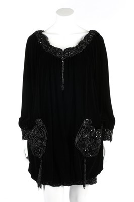 Lot 186 - A Lancetti couture black velvet cocktail dress,...