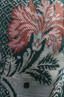 Lot 20 - A fine pair of brocaded silk shoes, 1721, of...